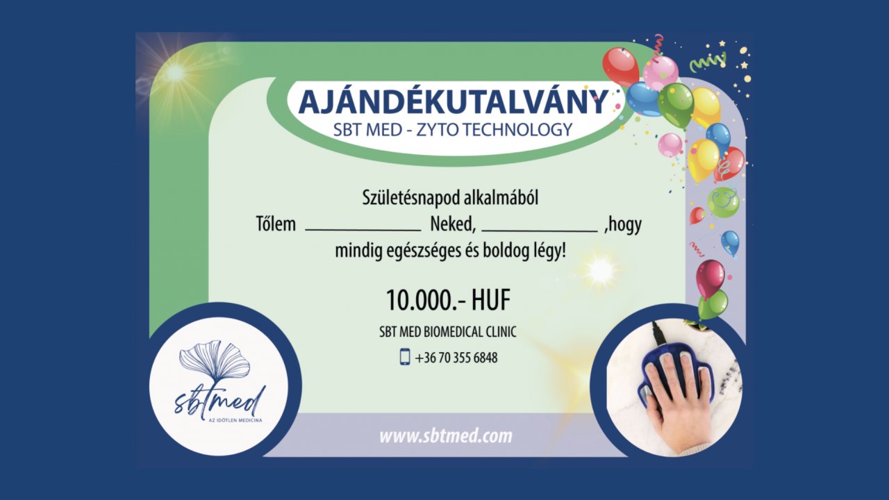 SBT MED AJÁNDÉKUTALVÁNY (SZÜLETÉSNAPI) 10.000.-